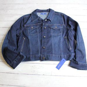 Apt. 9 Women's Denim Blue Jean Jacket Size XXL Button Front Plus 0X 1X
